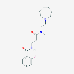 molecular formula C19H28FN3O2 B5906329 N-{3-[(2-azepan-1-ylethyl)(methyl)amino]-3-oxopropyl}-2-fluorobenzamide 