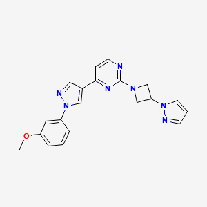 4-[1-(3-methoxyphenyl)-1H-pyrazol-4-yl]-2-[3-(1H-pyrazol-1-yl)azetidin-1-yl]pyrimidine