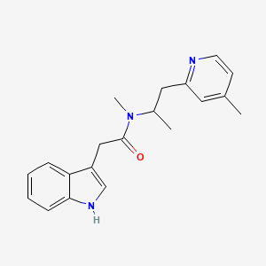 molecular formula C20H23N3O B5906339 2-(1H-indol-3-yl)-N-methyl-N-[1-methyl-2-(4-methylpyridin-2-yl)ethyl]acetamide 