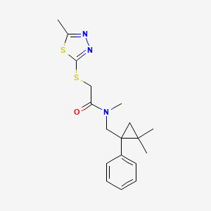 molecular formula C18H23N3OS2 B5906340 N-[(2,2-dimethyl-1-phenylcyclopropyl)methyl]-N-methyl-2-[(5-methyl-1,3,4-thiadiazol-2-yl)thio]acetamide 