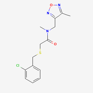 molecular formula C14H16ClN3O2S B5906348 2-[(2-chlorobenzyl)thio]-N-methyl-N-[(4-methyl-1,2,5-oxadiazol-3-yl)methyl]acetamide 