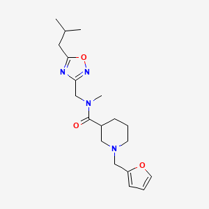 molecular formula C19H28N4O3 B5906359 1-(2-furylmethyl)-N-[(5-isobutyl-1,2,4-oxadiazol-3-yl)methyl]-N-methylpiperidine-3-carboxamide 