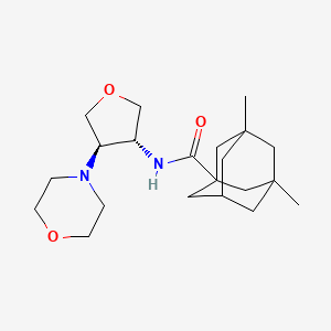 molecular formula C21H34N2O3 B5906374 3,5-dimethyl-N-[(3R*,4R*)-4-morpholin-4-yltetrahydrofuran-3-yl]adamantane-1-carboxamide 