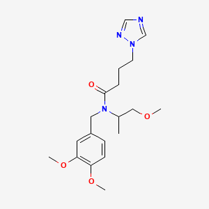 molecular formula C19H28N4O4 B5906391 N-(3,4-dimethoxybenzyl)-N-(2-methoxy-1-methylethyl)-4-(1H-1,2,4-triazol-1-yl)butanamide 