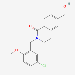 molecular formula C18H20ClNO3 B5906399 N-(5-chloro-2-methoxybenzyl)-N-ethyl-4-(hydroxymethyl)benzamide 
