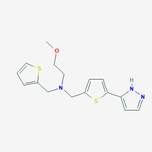 molecular formula C16H19N3OS2 B5906419 (2-methoxyethyl){[5-(1H-pyrazol-5-yl)-2-thienyl]methyl}(2-thienylmethyl)amine 