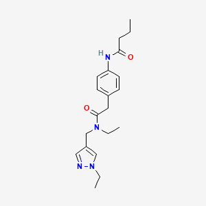 molecular formula C20H28N4O2 B5906432 N-[4-(2-{ethyl[(1-ethyl-1H-pyrazol-4-yl)methyl]amino}-2-oxoethyl)phenyl]butanamide 