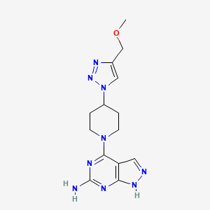 4-{4-[4-(methoxymethyl)-1H-1,2,3-triazol-1-yl]piperidin-1-yl}-1H-pyrazolo[3,4-d]pyrimidin-6-amine