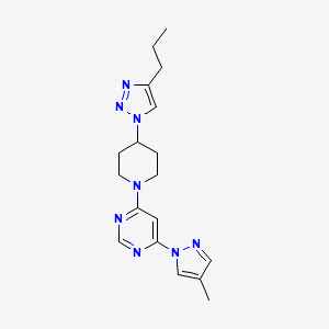 molecular formula C18H24N8 B5906445 4-(4-methyl-1H-pyrazol-1-yl)-6-[4-(4-propyl-1H-1,2,3-triazol-1-yl)piperidin-1-yl]pyrimidine 