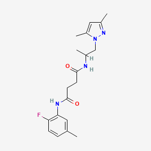 molecular formula C19H25FN4O2 B5906449 N-[2-(3,5-dimethyl-1H-pyrazol-1-yl)-1-methylethyl]-N'-(2-fluoro-5-methylphenyl)succinamide 