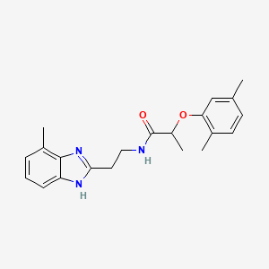 2-(2,5-dimethylphenoxy)-N-[2-(7-methyl-1H-benzimidazol-2-yl)ethyl]propanamide