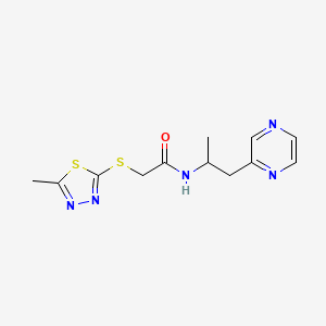 N-(1-methyl-2-pyrazin-2-ylethyl)-2-[(5-methyl-1,3,4-thiadiazol-2-yl)thio]acetamide