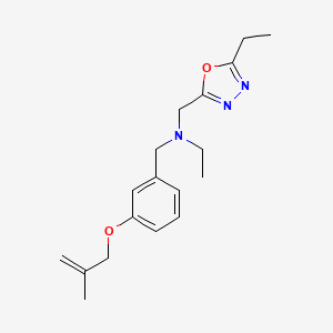 molecular formula C18H25N3O2 B5906489 N-[(5-ethyl-1,3,4-oxadiazol-2-yl)methyl]-N-{3-[(2-methylprop-2-en-1-yl)oxy]benzyl}ethanamine 