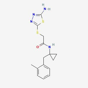 molecular formula C15H18N4OS2 B5906512 2-[(5-amino-1,3,4-thiadiazol-2-yl)thio]-N-[1-(2-methylbenzyl)cyclopropyl]acetamide 