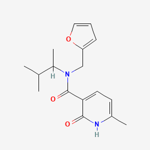 molecular formula C17H22N2O3 B5906550 N-(1,2-dimethylpropyl)-N-(2-furylmethyl)-6-methyl-2-oxo-1,2-dihydropyridine-3-carboxamide 