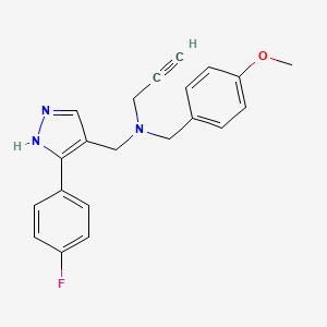 N-{[3-(4-fluorophenyl)-1H-pyrazol-4-yl]methyl}-N-(4-methoxybenzyl)prop-2-yn-1-amine