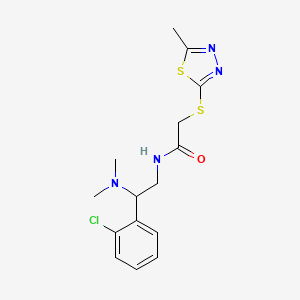 molecular formula C15H19ClN4OS2 B5906580 N-[2-(2-chlorophenyl)-2-(dimethylamino)ethyl]-2-[(5-methyl-1,3,4-thiadiazol-2-yl)thio]acetamide 