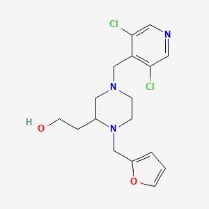 2-[4-[(3,5-dichloropyridin-4-yl)methyl]-1-(2-furylmethyl)piperazin-2-yl]ethanol