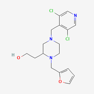 molecular formula C17H21Cl2N3O2 B5906591 2-[4-[(3,5-dichloropyridin-4-yl)methyl]-1-(2-furylmethyl)piperazin-2-yl]ethanol 