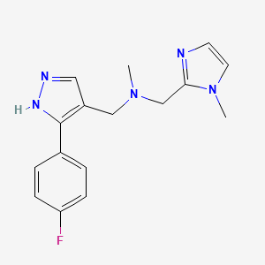 1-[5-(4-fluorophenyl)-1H-pyrazol-4-yl]-N-methyl-N-[(1-methyl-1H-imidazol-2-yl)methyl]methanamine