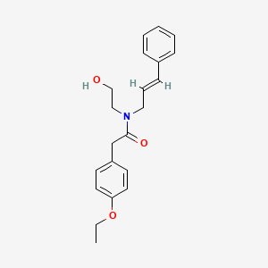 molecular formula C21H25NO3 B5906606 2-(4-ethoxyphenyl)-N-(2-hydroxyethyl)-N-[(2E)-3-phenylprop-2-en-1-yl]acetamide 