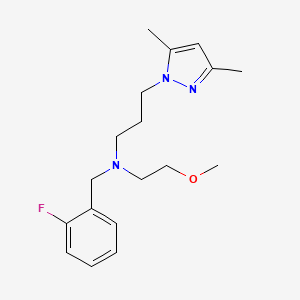 molecular formula C18H26FN3O B5906640 3-(3,5-dimethyl-1H-pyrazol-1-yl)-N-(2-fluorobenzyl)-N-(2-methoxyethyl)propan-1-amine 