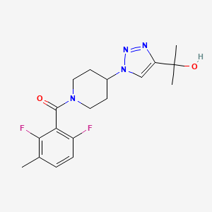 molecular formula C18H22F2N4O2 B5906666 2-{1-[1-(2,6-difluoro-3-methylbenzoyl)piperidin-4-yl]-1H-1,2,3-triazol-4-yl}propan-2-ol 