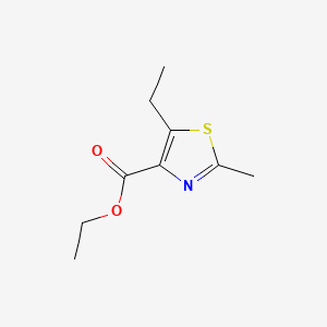 molecular formula C9H13NO2S B590667 4-Thiazolecarboxylic acid,5-ethyl-2-methyl-,ethyl ester CAS No. 137267-46-0