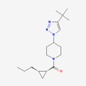 molecular formula C18H30N4O B5906703 4-(4-tert-butyl-1H-1,2,3-triazol-1-yl)-1-{[(1R*,2S*)-2-propylcyclopropyl]carbonyl}piperidine 