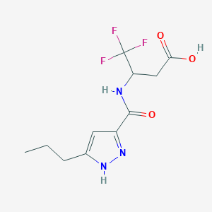 molecular formula C11H14F3N3O3 B5906722 4,4,4-trifluoro-3-{[(3-propyl-1H-pyrazol-5-yl)carbonyl]amino}butanoic acid 
