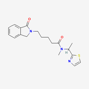 molecular formula C19H23N3O2S B5906748 N-methyl-5-(1-oxo-1,3-dihydro-2H-isoindol-2-yl)-N-[1-(1,3-thiazol-2-yl)ethyl]pentanamide 