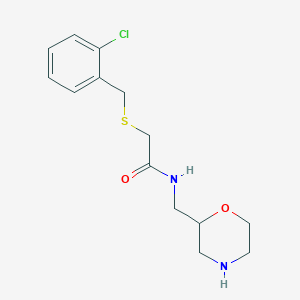 molecular formula C14H19ClN2O2S B5906754 2-[(2-chlorobenzyl)thio]-N-(2-morpholinylmethyl)acetamide hydrochloride 