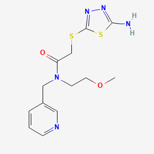 molecular formula C13H17N5O2S2 B5906776 2-[(5-amino-1,3,4-thiadiazol-2-yl)thio]-N-(2-methoxyethyl)-N-(pyridin-3-ylmethyl)acetamide 