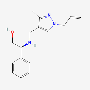molecular formula C16H21N3O B5906779 (2S)-2-{[(1-allyl-3-methyl-1H-pyrazol-4-yl)methyl]amino}-2-phenylethanol 