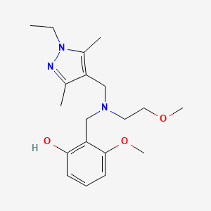 molecular formula C19H29N3O3 B5906785 2-{[[(1-ethyl-3,5-dimethyl-1H-pyrazol-4-yl)methyl](2-methoxyethyl)amino]methyl}-3-methoxyphenol 