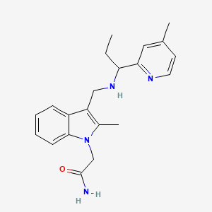 2-[2-methyl-3-({[1-(4-methylpyridin-2-yl)propyl]amino}methyl)-1H-indol-1-yl]acetamide