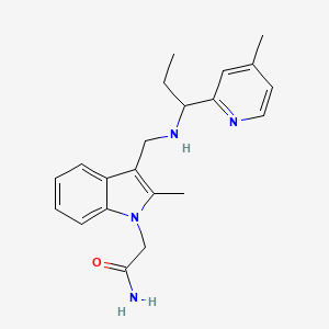 molecular formula C21H26N4O B5906792 2-[2-methyl-3-({[1-(4-methylpyridin-2-yl)propyl]amino}methyl)-1H-indol-1-yl]acetamide 