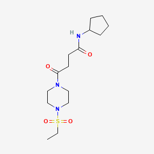 molecular formula C15H27N3O4S B5906804 N-cyclopentyl-4-[4-(ethylsulfonyl)piperazin-1-yl]-4-oxobutanamide 