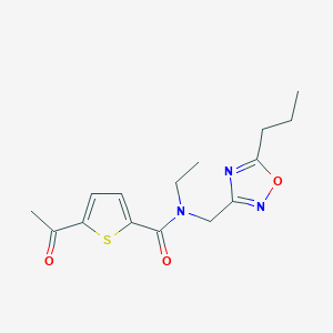 molecular formula C15H19N3O3S B5906807 5-acetyl-N-ethyl-N-[(5-propyl-1,2,4-oxadiazol-3-yl)methyl]thiophene-2-carboxamide 