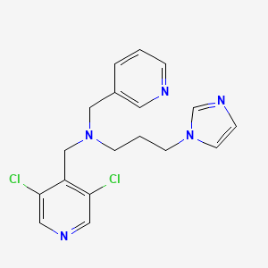 molecular formula C18H19Cl2N5 B5906822 N-[(3,5-dichloropyridin-4-yl)methyl]-3-(1H-imidazol-1-yl)-N-(pyridin-3-ylmethyl)propan-1-amine 