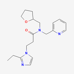 molecular formula C19H26N4O2 B5906836 3-(2-ethyl-1H-imidazol-1-yl)-N-(pyridin-2-ylmethyl)-N-(tetrahydrofuran-2-ylmethyl)propanamide 