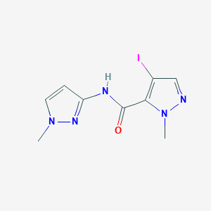 molecular formula C9H10IN5O B5906864 4-iodo-1-methyl-N-(1-methyl-1H-pyrazol-3-yl)-1H-pyrazole-5-carboxamide 