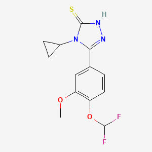 molecular formula C13H13F2N3O2S B5906886 4-cyclopropyl-5-[4-(difluoromethoxy)-3-methoxyphenyl]-4H-1,2,4-triazole-3-thiol 