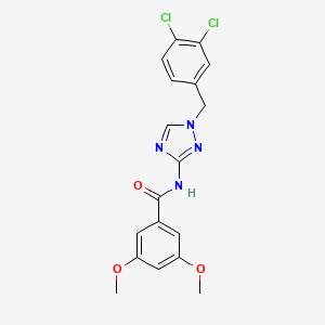 molecular formula C18H16Cl2N4O3 B5906897 N-[1-(3,4-dichlorobenzyl)-1H-1,2,4-triazol-3-yl]-3,5-dimethoxybenzamide 
