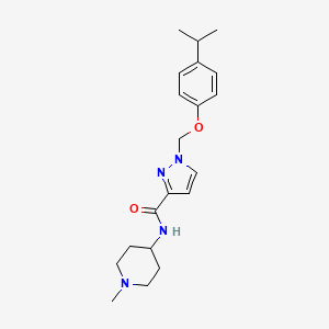molecular formula C20H28N4O2 B5906903 1-[(4-isopropylphenoxy)methyl]-N-(1-methyl-4-piperidinyl)-1H-pyrazole-3-carboxamide 