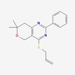 4-(allylthio)-7,7-dimethyl-2-phenyl-7,8-dihydro-5H-pyrano[4,3-d]pyrimidine