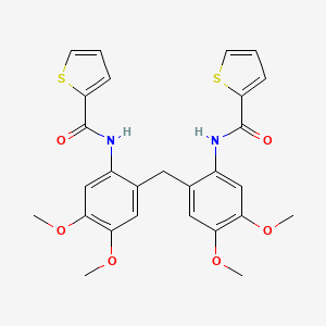 molecular formula C27H26N2O6S2 B5906919 N,N'-[methylenebis(4,5-dimethoxy-2,1-phenylene)]dithiophene-2-carboxamide 