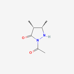 molecular formula C7H12N2O2 B590696 (4R,5S)-2-Acetyl-4,5-dimethylpyrazolidin-3-one CAS No. 130064-85-6