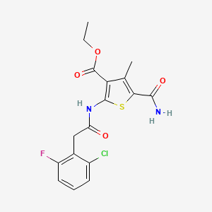 molecular formula C17H16ClFN2O4S B5906962 ethyl 5-(aminocarbonyl)-2-{[(2-chloro-6-fluorophenyl)acetyl]amino}-4-methyl-3-thiophenecarboxylate 