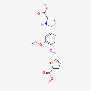 molecular formula C19H21NO7S B5906967 2-(3-ethoxy-4-{[5-(methoxycarbonyl)-2-furyl]methoxy}phenyl)-1,3-thiazolidine-4-carboxylic acid CAS No. 5769-44-8